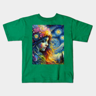 Fairy in Starry night Kids T-Shirt